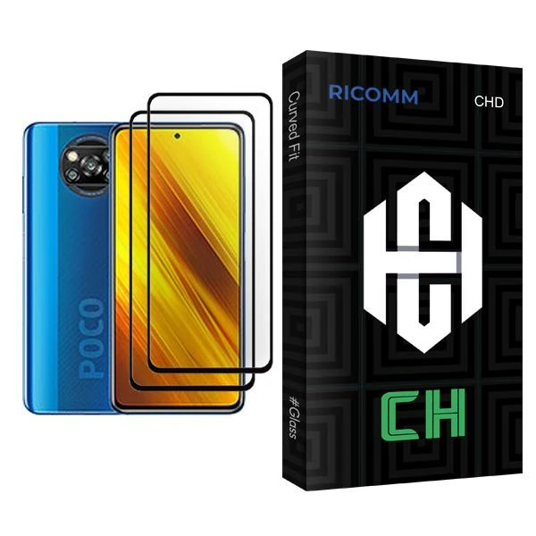محافظ صفحه نمایش ریکام مدل CH Glass MIX002 مناسب برای گوشی موبایل شیائومی Poco X3 NFC بسته دو عددی