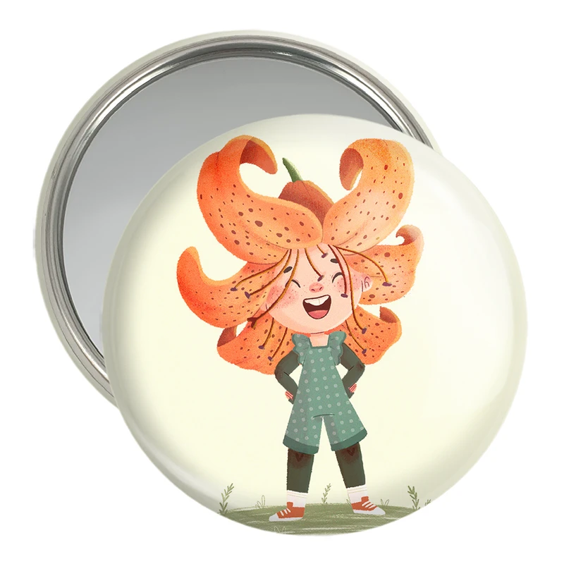 آینه جیبی خندالو مدل دخترانه فانتزی کد 25721