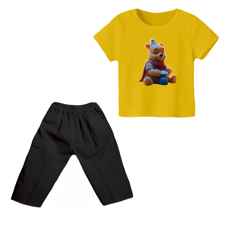 ست تی شرت و شلوارک پسرانه مدل پو کد 53