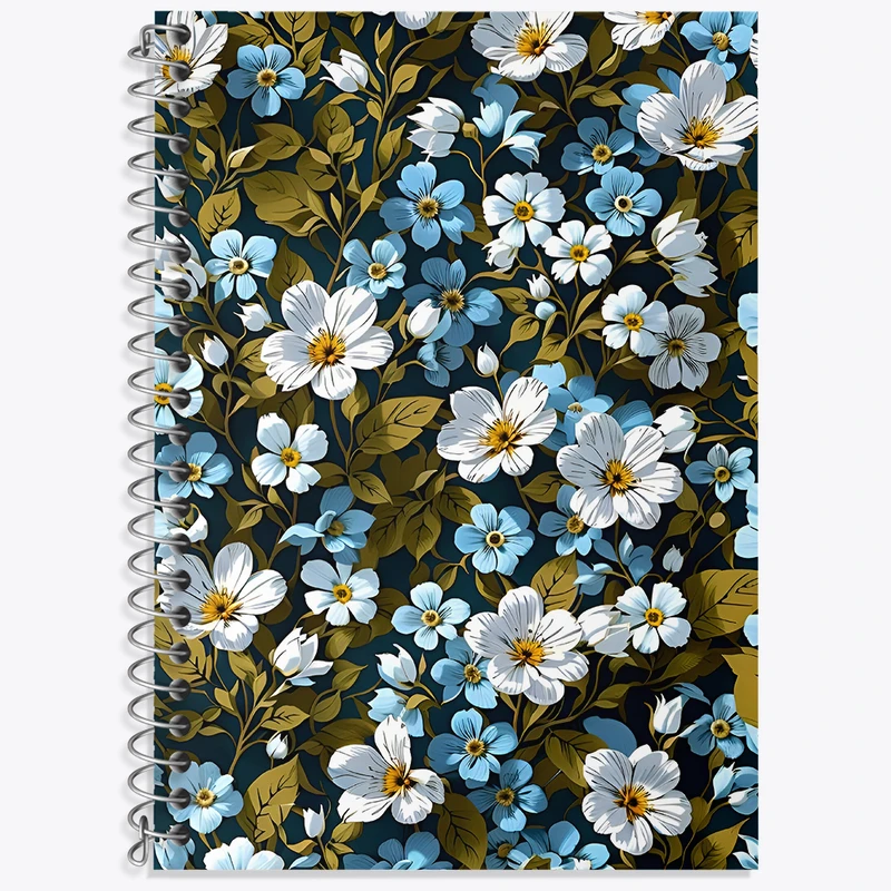 دفتر زبان 50 برگ خندالو مدل سه خط طرح گل گلی کد N2897