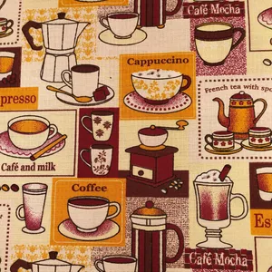 پارچه آشپزخانه عرض 1.4 متر نساجی بروجرد مدل کاپوچینو رنگ کرم