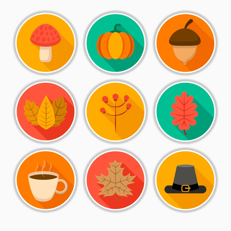 استیکر لپ تاپ و موبایل بووم طرح پاییزی کد MM101 مجموعه 9 عددی