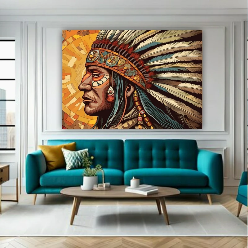  پوستر طرح سرخپوست مدل پر(2) کد GR1244