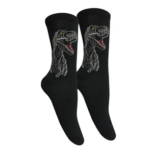 جوراب ساق بلند مردانه تن پوش هنگامه مدل پنبه کش اسپرت دایناسور تیرکس