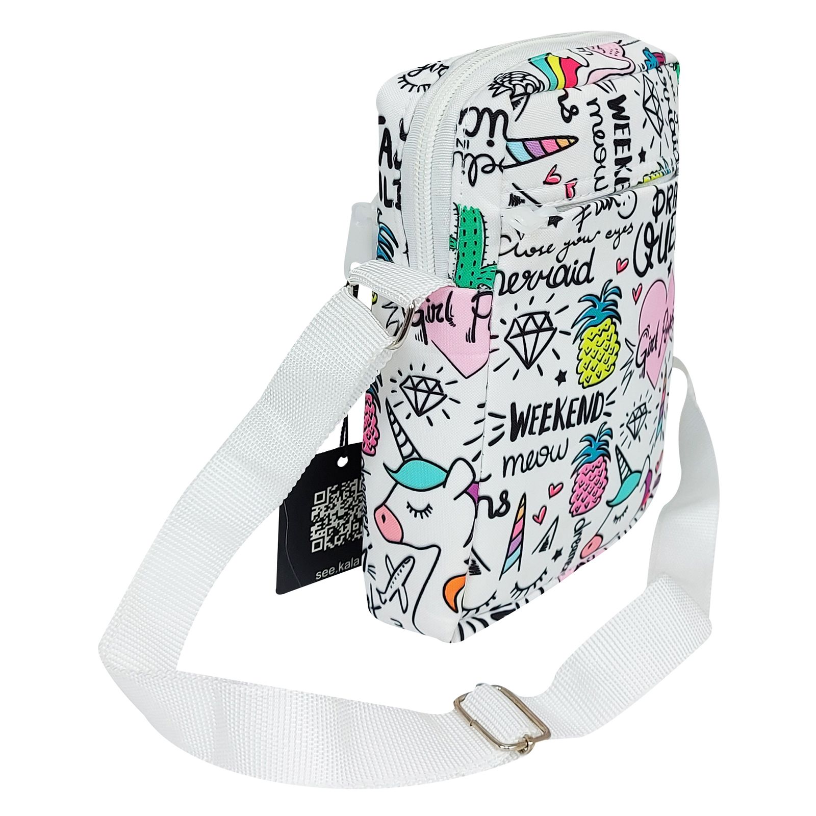 کیف رودوشی دخترانه سیی مدل کاکتوس کد 1834.1 - - 3