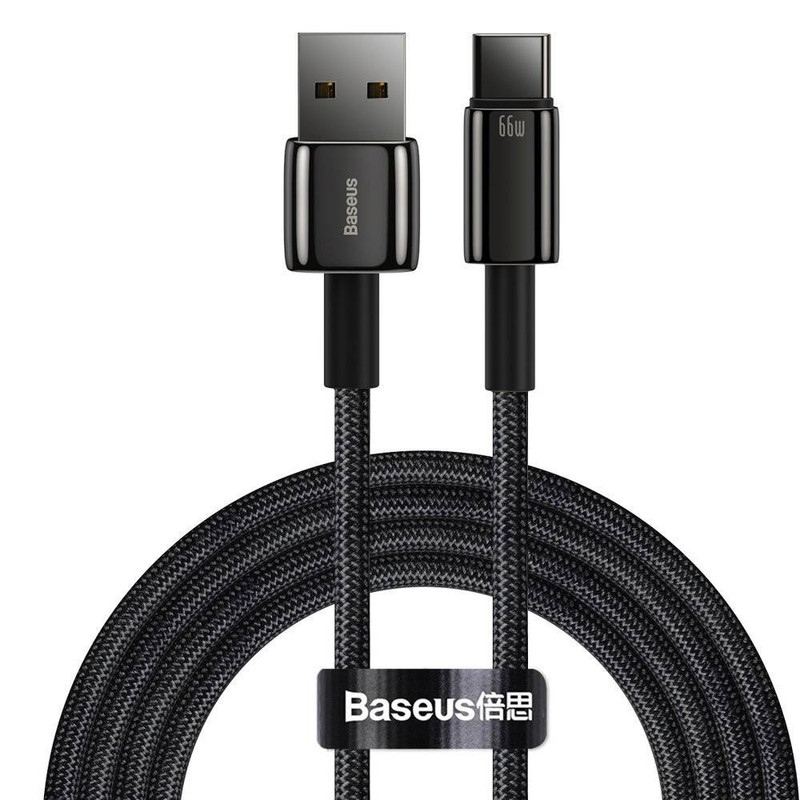 کابل تبدیل USB به USB-C باسئوس مدل Tungsten Gold 66W طول 2 متر