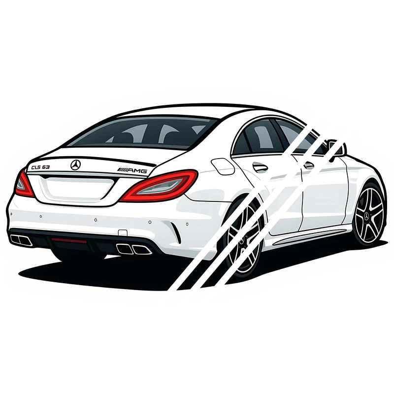 استیکر لپ تاپ مدل ماشین بنز سی کد 63