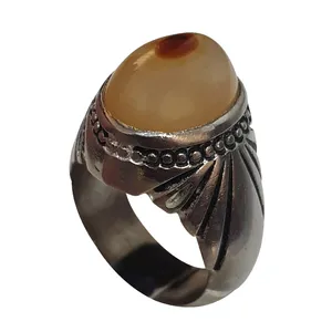 انگشتر نقره مردانه مدل باباقوری حجرالمریب BHM216300