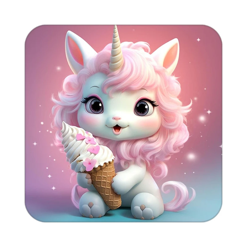 زیر لیوانی کاکتی طرح اسب تک شاخ و یونیکورن مدل mp30960