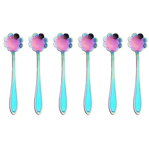 قاشق چای خوری مدل Flower line کد 00633 مجموعه 6 عددی