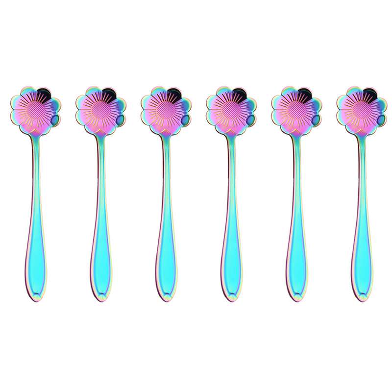قاشق چای خوری مدل Flower line کد 00633 مجموعه 6 عددی