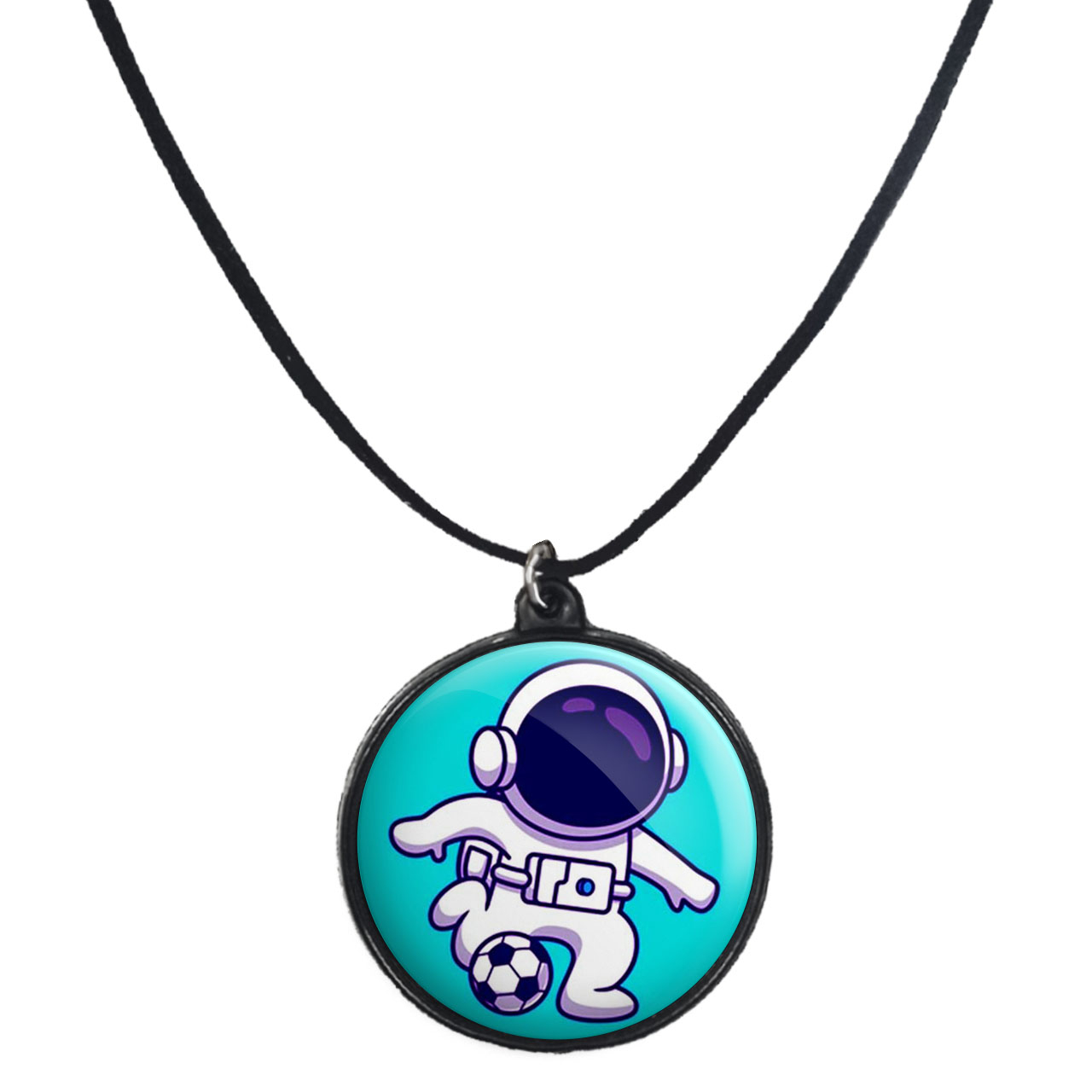 گردنبند پرمانه طرح فضانورد کد pmb.10439 مدل دو طرفه