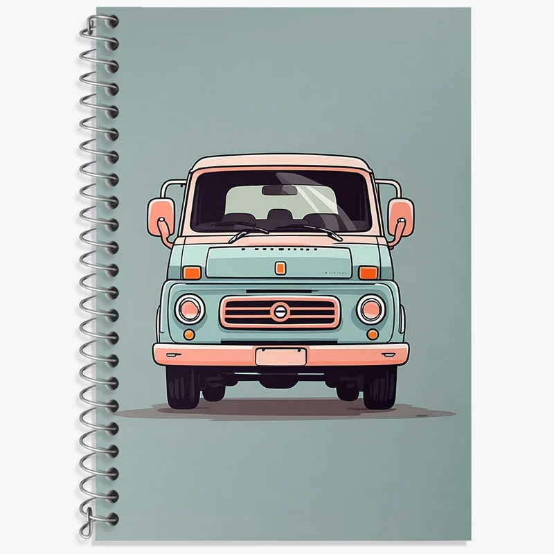 دفتر زبان 50 برگ خندالو مدل دو خط طرح فولکس واگن کد N1419