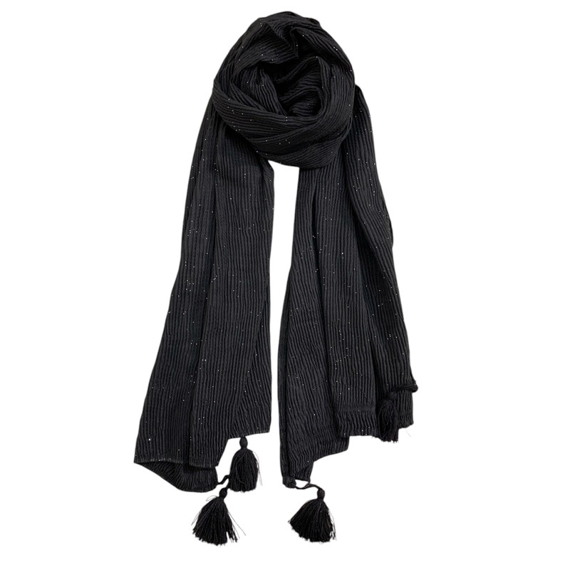 شال زنانه مدل پلیسه اکلیلی شاین‌دار کد 0020