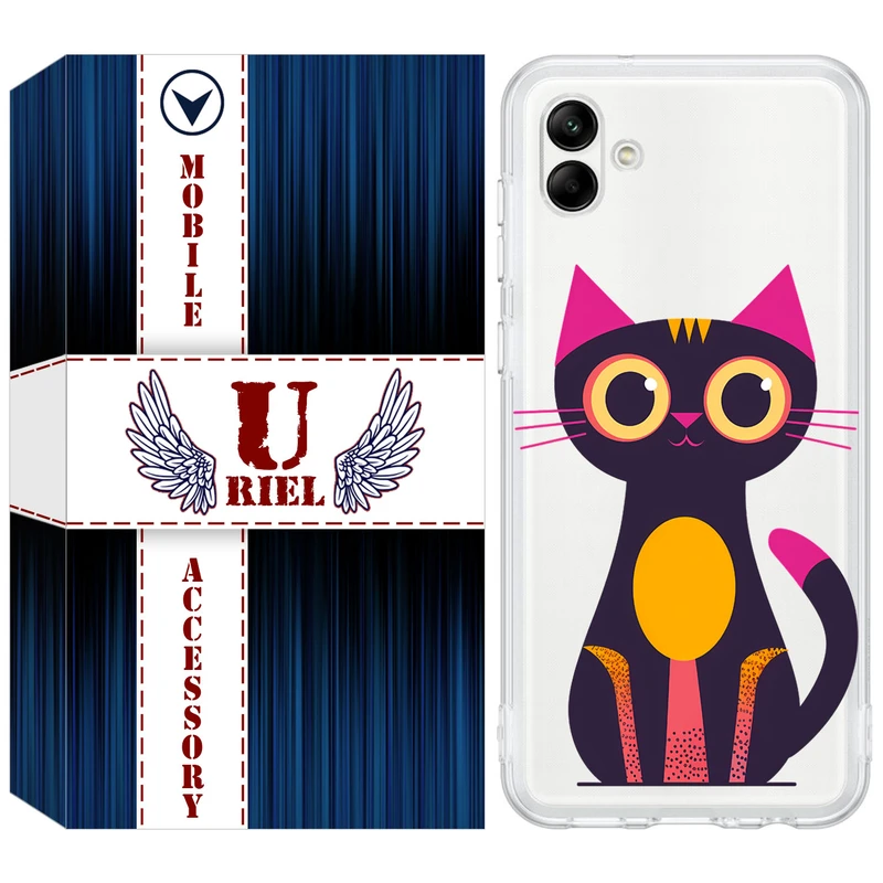 کاور یوریل مدل Clear کد 46 طرح گربه مناسب برای گوشی موبایل سامسونگ Galaxy A04e