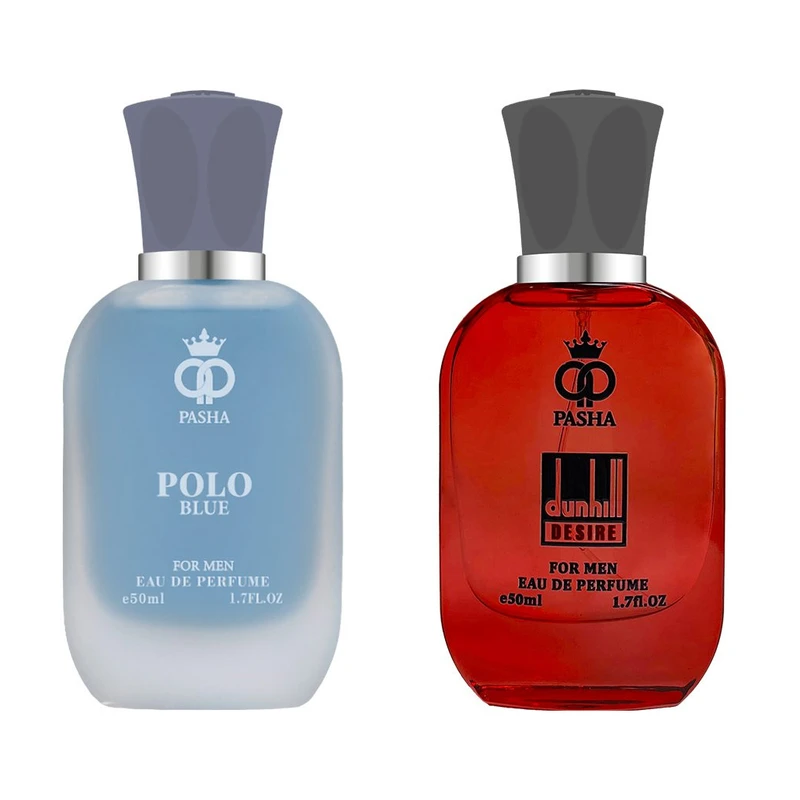 ادو پرفیوم مردانه پاشا مدل دانهیل و پلو بلو با رایحه معتدل حجم 50 میلی لیتر بسته 2 عددی