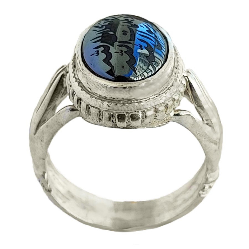 انگشتر نقره مردانه مدل عقیق حدید خطی MH5013 انگشتر نقره مردانه مدل عقیق حدید خطی MH5013