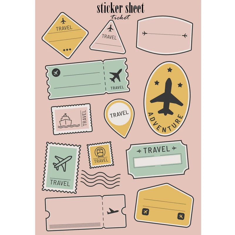 برچسب دار مدل برش نخورده بولت ژورنال طرح تیکت