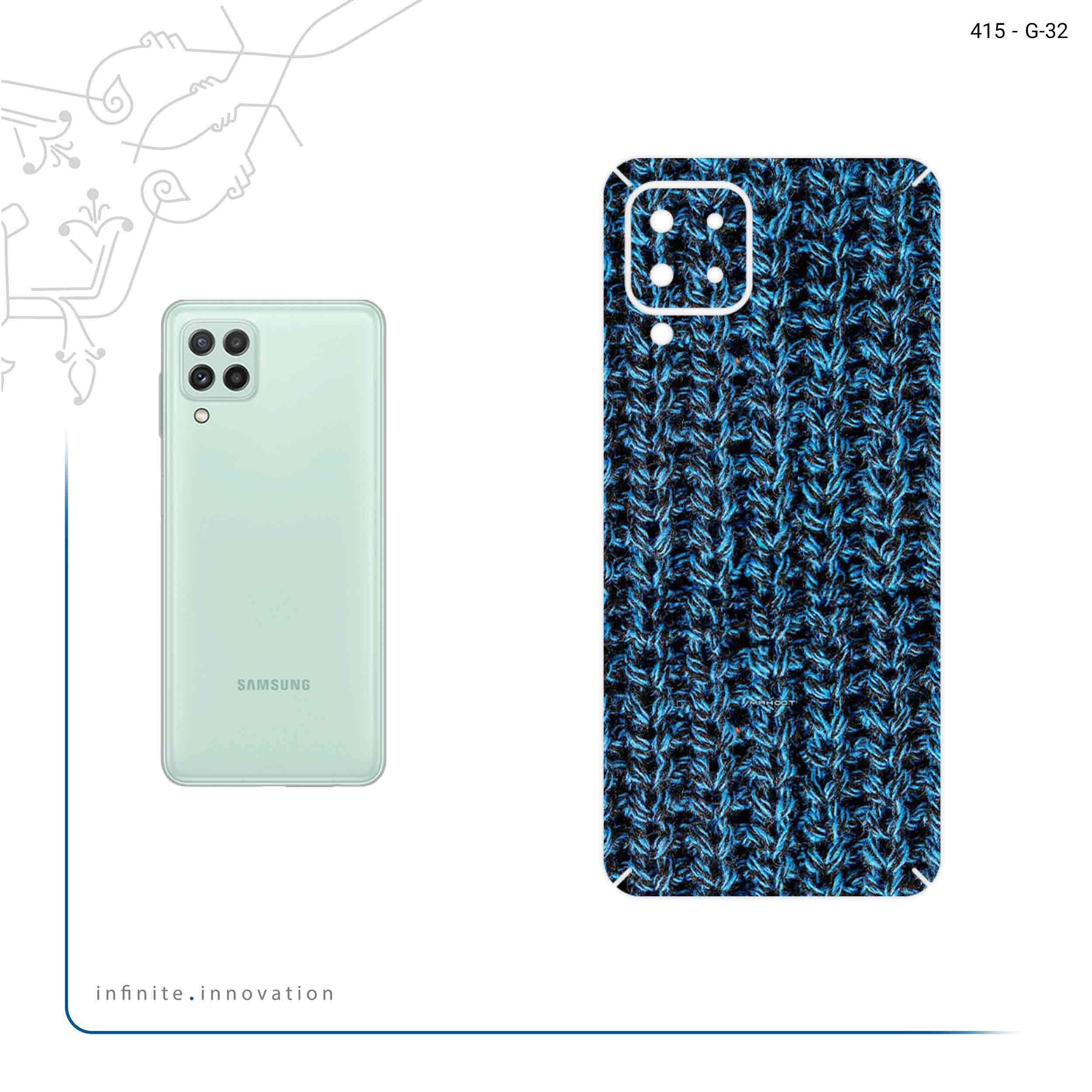 برچسب پوششی ماهوت مدل Fabric Texture 2 مناسب برای گوشی موبایل سامسونگ Galaxy A22 4G