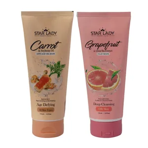 ژل ماسک صورت استارلیدی مدل دانه سویا و هویج به همراه ماسک صورت استارلیدی مدل گریپ فروت حجم 175 میلی لیتر