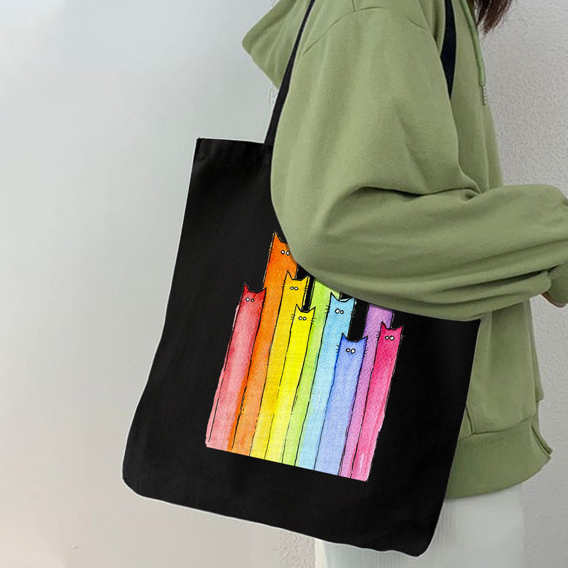 ساک خرید ترمه طراحان ایده مدل گربه رنگی کد cfp1402 - S