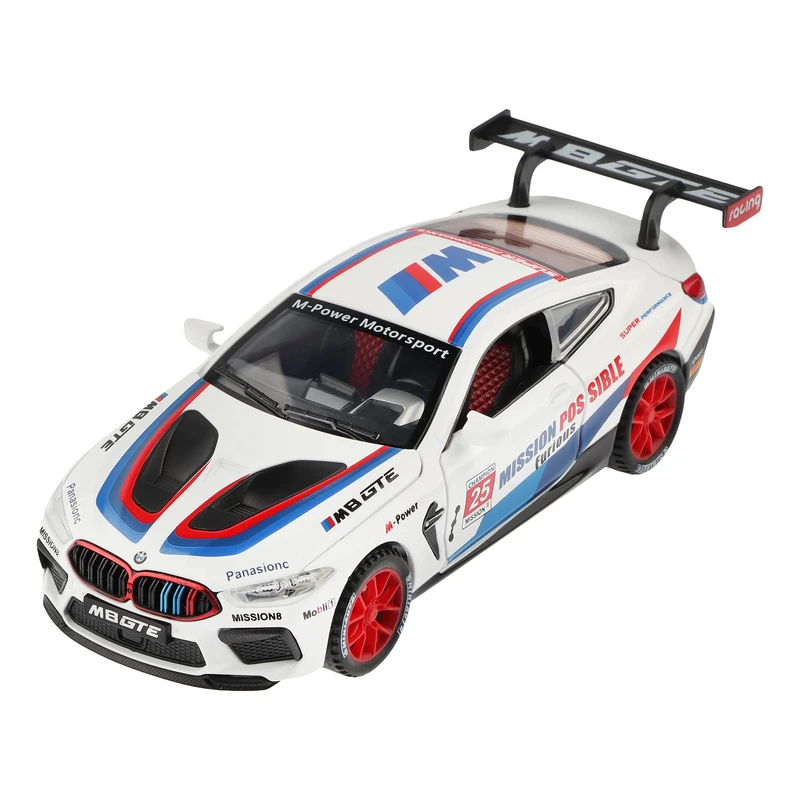 ماکت ماشین ناب سل مدل بی ام و ام 8 فلزی چراغدار BMW M8 GT همراه با جاسوییچی