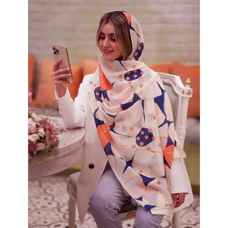 شال زنانه مدل نخی تابستانه مزونی کد a-1505