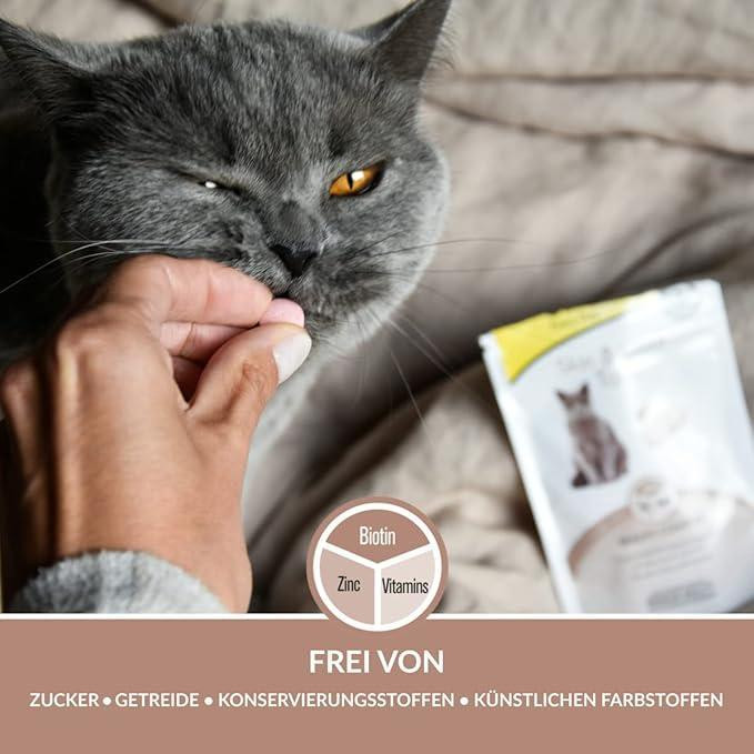 قرص مکمل پوست و مو گربه جیم کت مدل skin and coat Tabs وزن 40 گرم