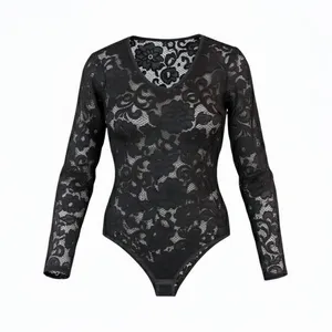 بادی آستین بلند زنانه مدل گلدار کد ۱۰۰