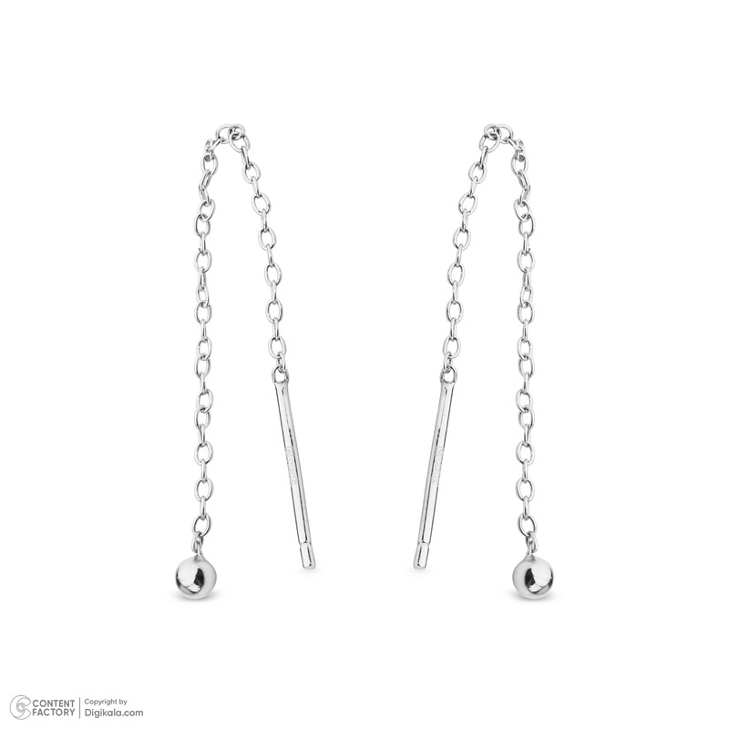 گوشواره بخیه‌ای نقره زنانه مایا ماهک مدل MSE174