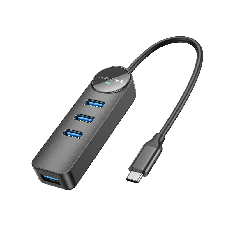 هاب 4 پورت USB-C بروفون مدل DH5 4IN1 طول 0.2 متر