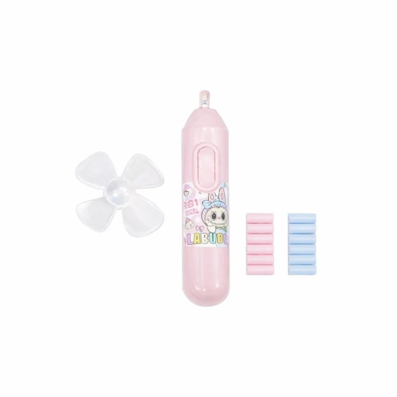 پاک کن برقی مدل پروانه دار طرح لبوبو به همراه یدک مجموعه 14 عددی