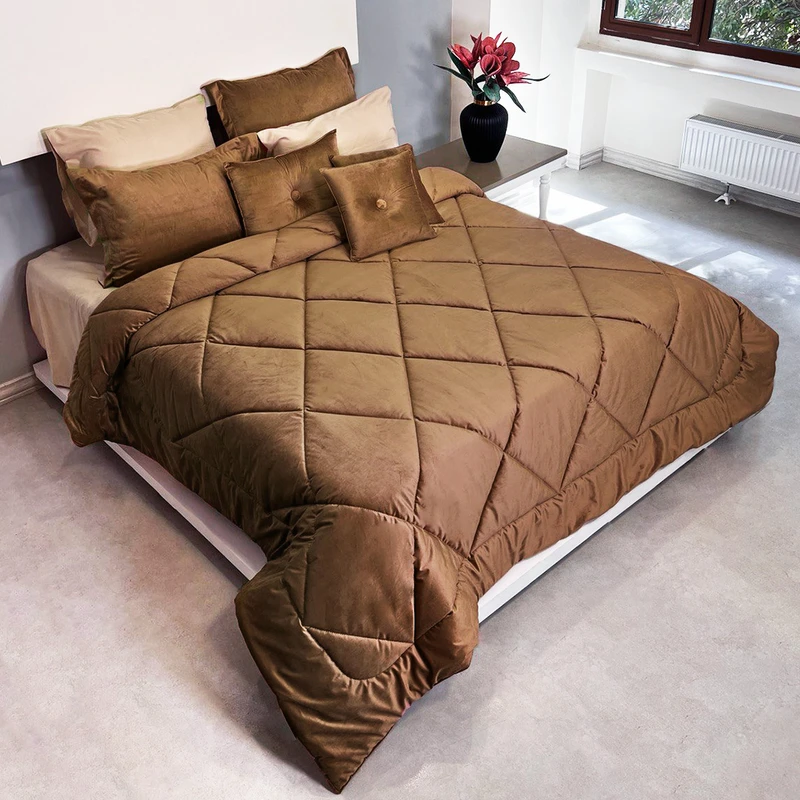 سرویس روتختی صفاهوم مدل مخمل طرح لوزی دو نفره 8 تکه