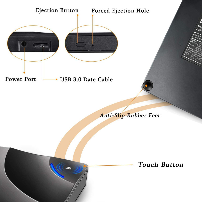 درایو DVD اکسترنال هایکرن مدل USB 3 touch Drive