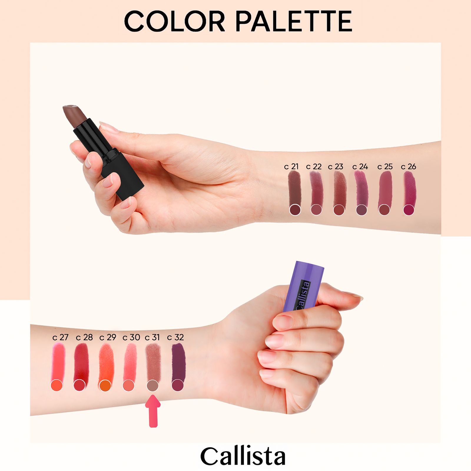 رژ لب جامد کالیستا سری Hydra Color شماره C31 -  - 2