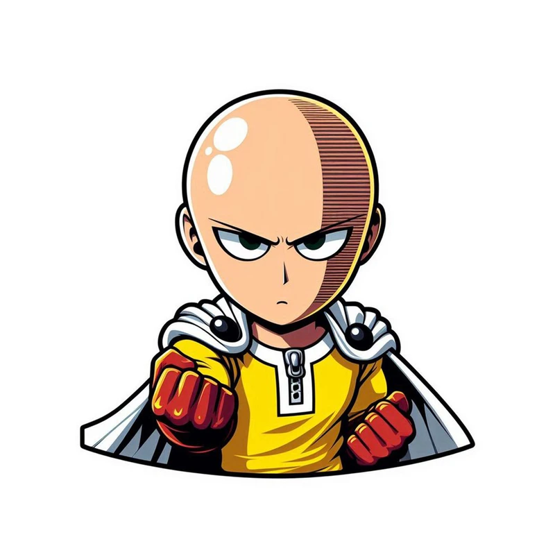 استیکر لپ تاپ و موبایل مدل انیمه طرح مرد تک مشتی سایتاما One Punch Man کد 1365