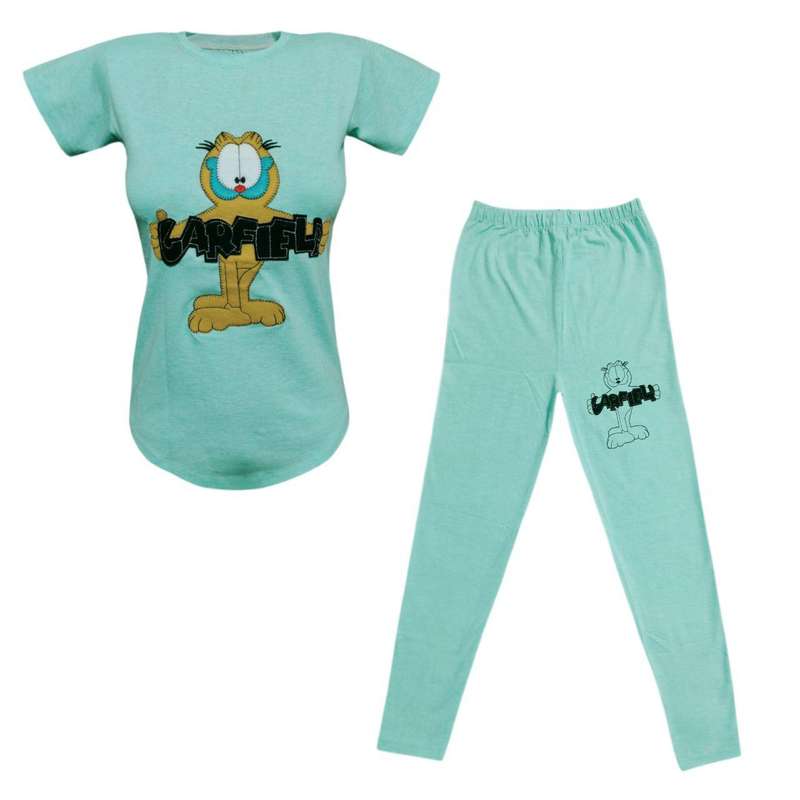 ست تی شرت آستین کوتاه و شلوار زنانه مدل گارفیلد 44