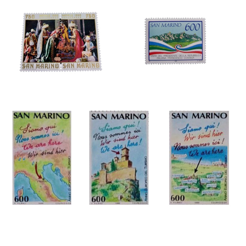 تمبر یادگاری مدل سان مارینو مجموعه 6 عددی