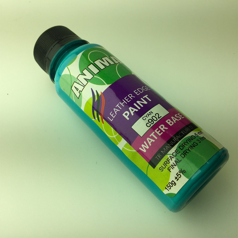 رنگ فیروزه ای لبه چرم آنیما کد C902 وزن 150 گرم