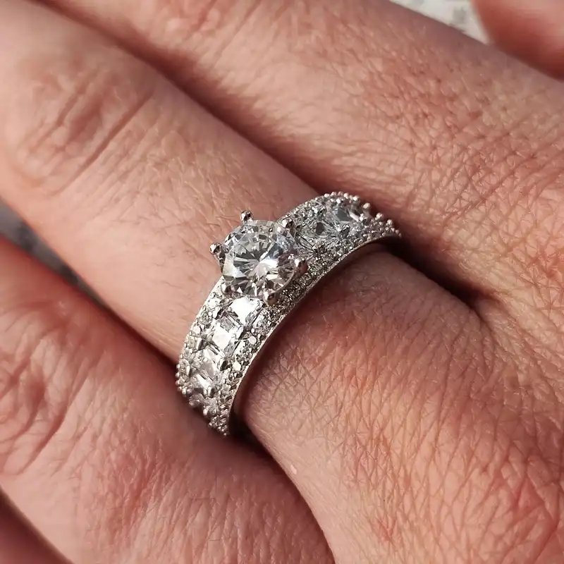 انگشتر نقره زنانه مدل جواهر کد JW5084