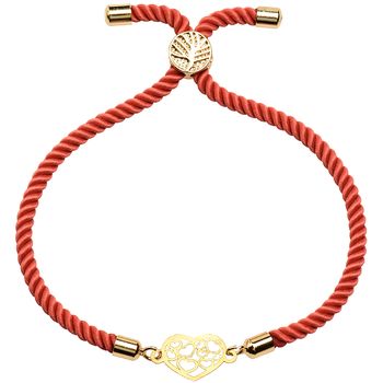 دستبند طلا 18 عیار زنانه کرابو طرح قلب مدل Kr1966
