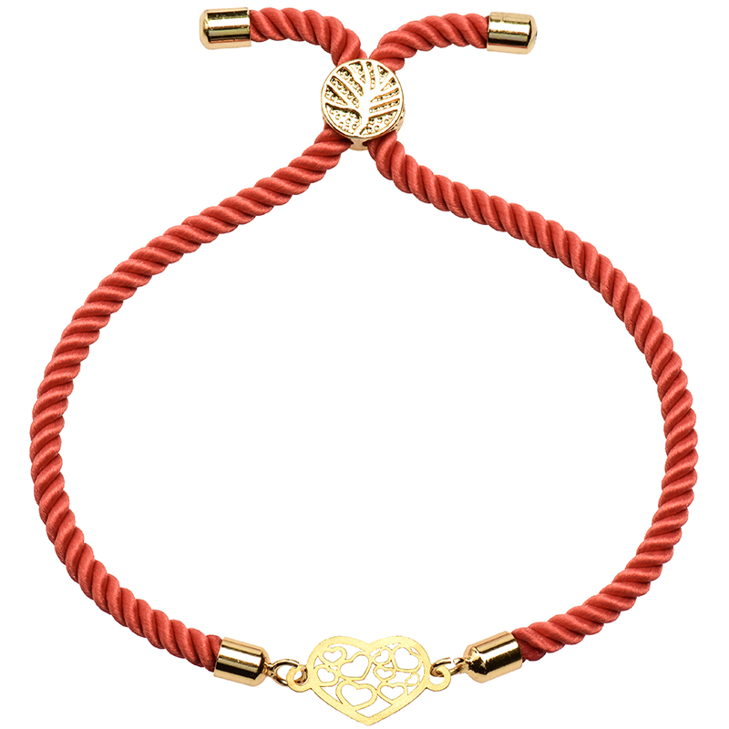 دستبند طلا 18 عیار زنانه کرابو طرح قلب مدل Kr1966