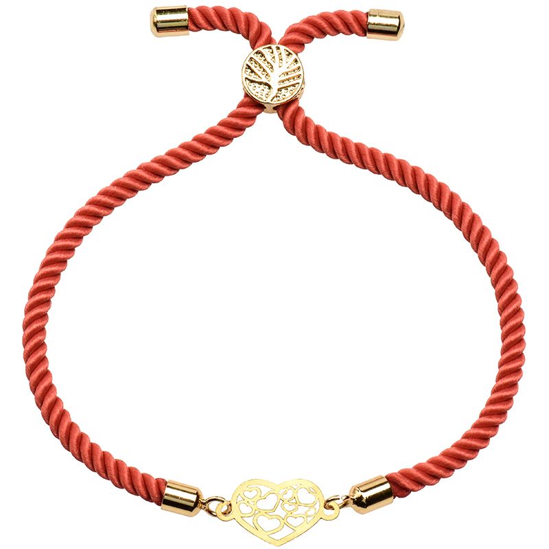 دستبند طلا 18 عیار زنانه کرابو طرح قلب مدل Kr1966 -  - 1