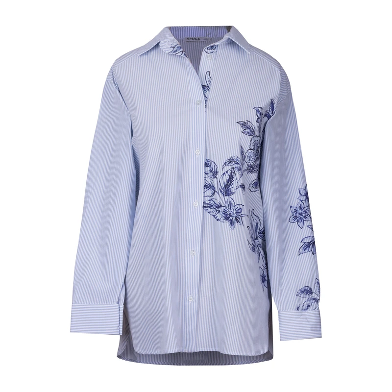 شومیز آستین بلند یقه برگردان زنانه سرژه مدل 207378