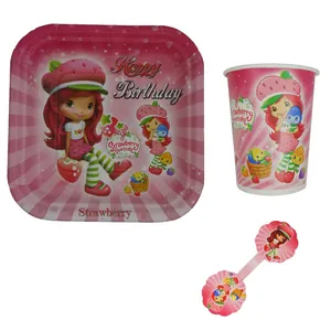 مجموعه 30 عددی تم تولد مسترتم طرح دختر توت فرنگی کد 001