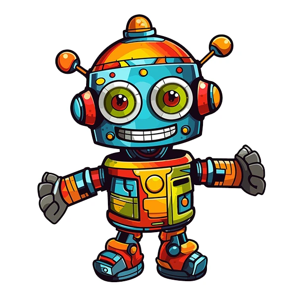 استیکر پارچه و لباس پاد آفرین طرح ربات کارتونی کد 846