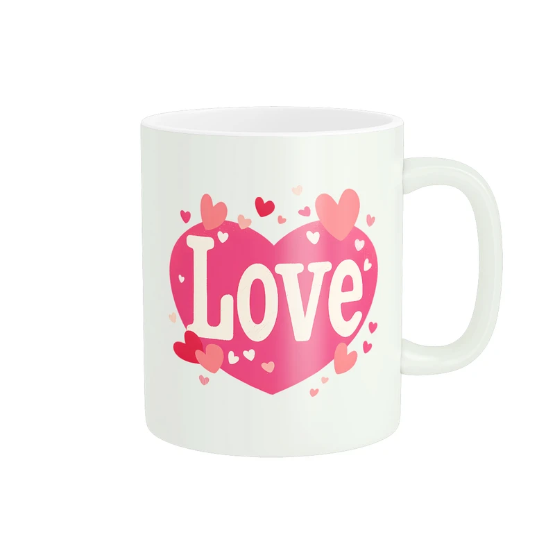 ماگ پادآفرین مدل عشق طرح قلب LOVE تدی گل رز کد PM1539