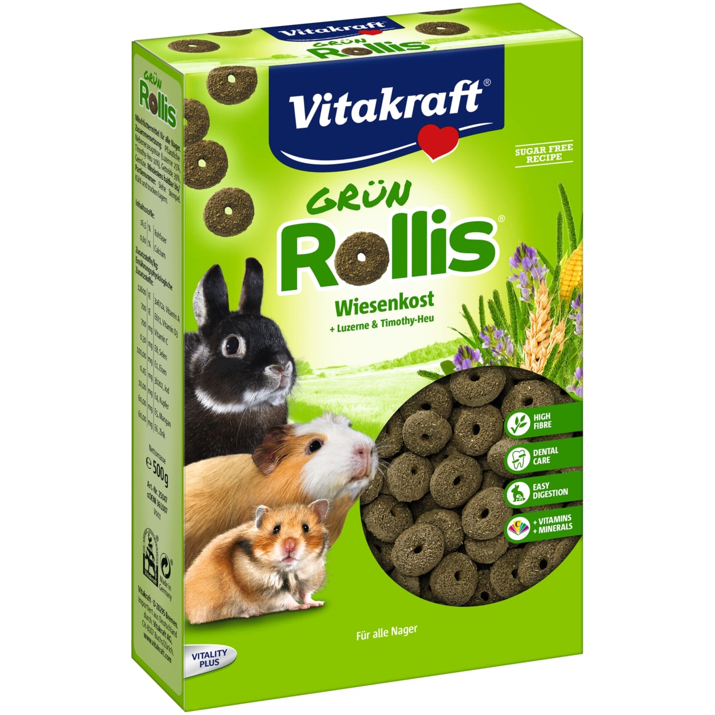 غذای خرگوش ویتاکرافت مدل Green Rollis کد 10647 وزن 500 گرم