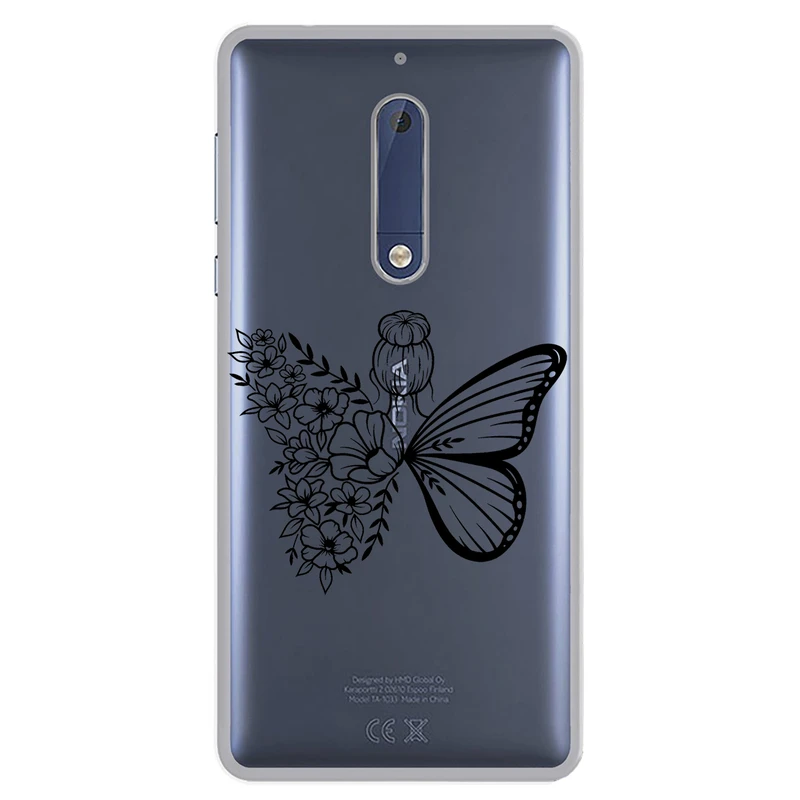 کاور مگافون طرح دختر پروانه ای مدل C53-B مناسب برای گوشی موبایل نوکیا 5