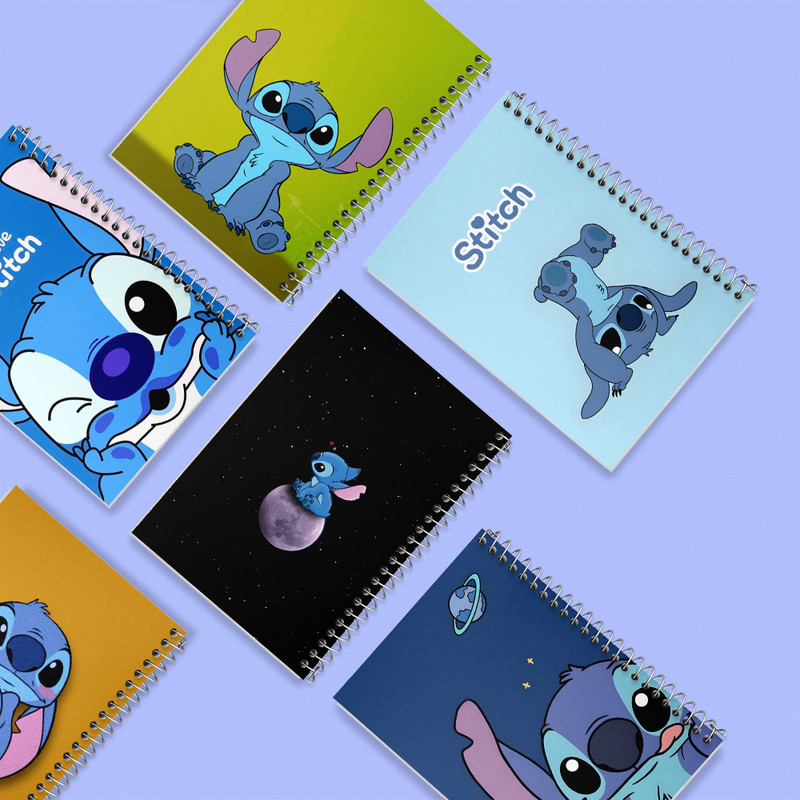 دفتر مشق 50 برگ خندالو طرح استیچ (Stitch) کد 962 مجموعه 6 عددی